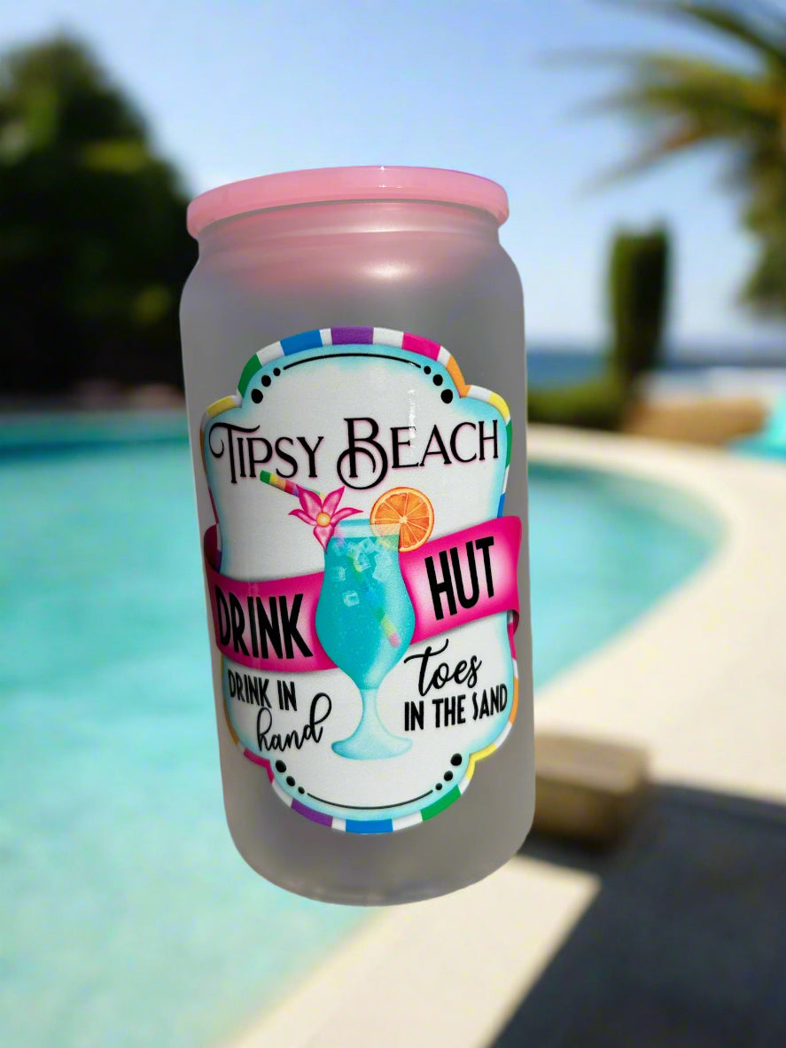 16oz Tipsy Beach Glass Can