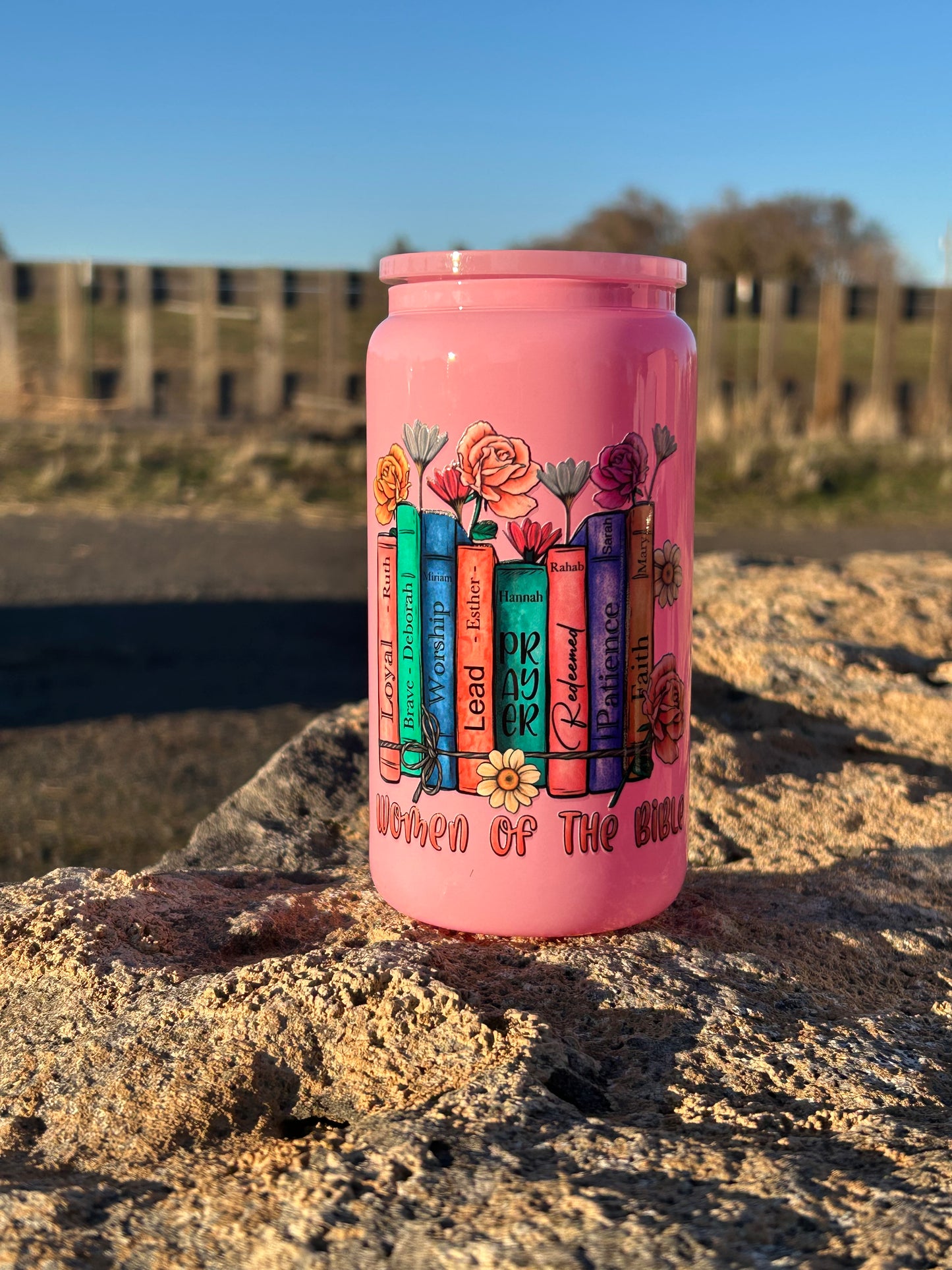 Women of the Bible Glass Can