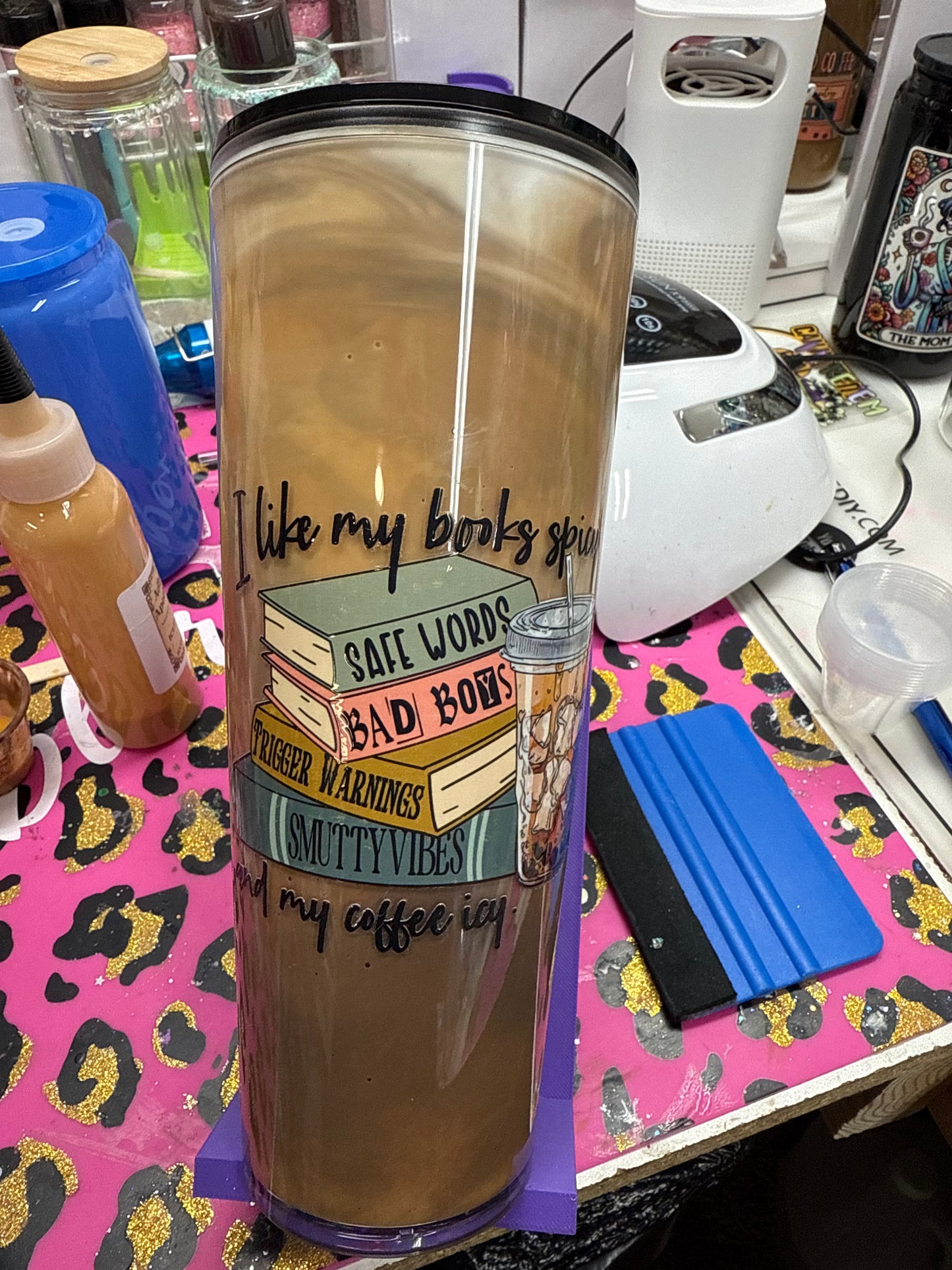I Like My Books Spicy Acrylic Tumbler