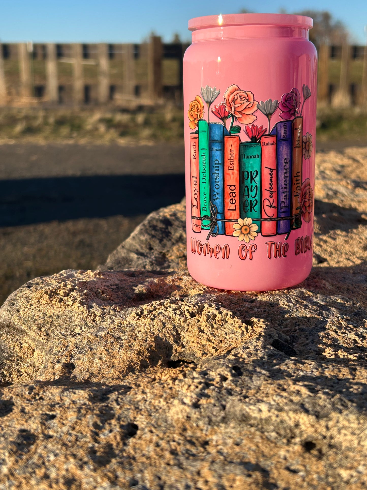 Women of the Bible Glass Can