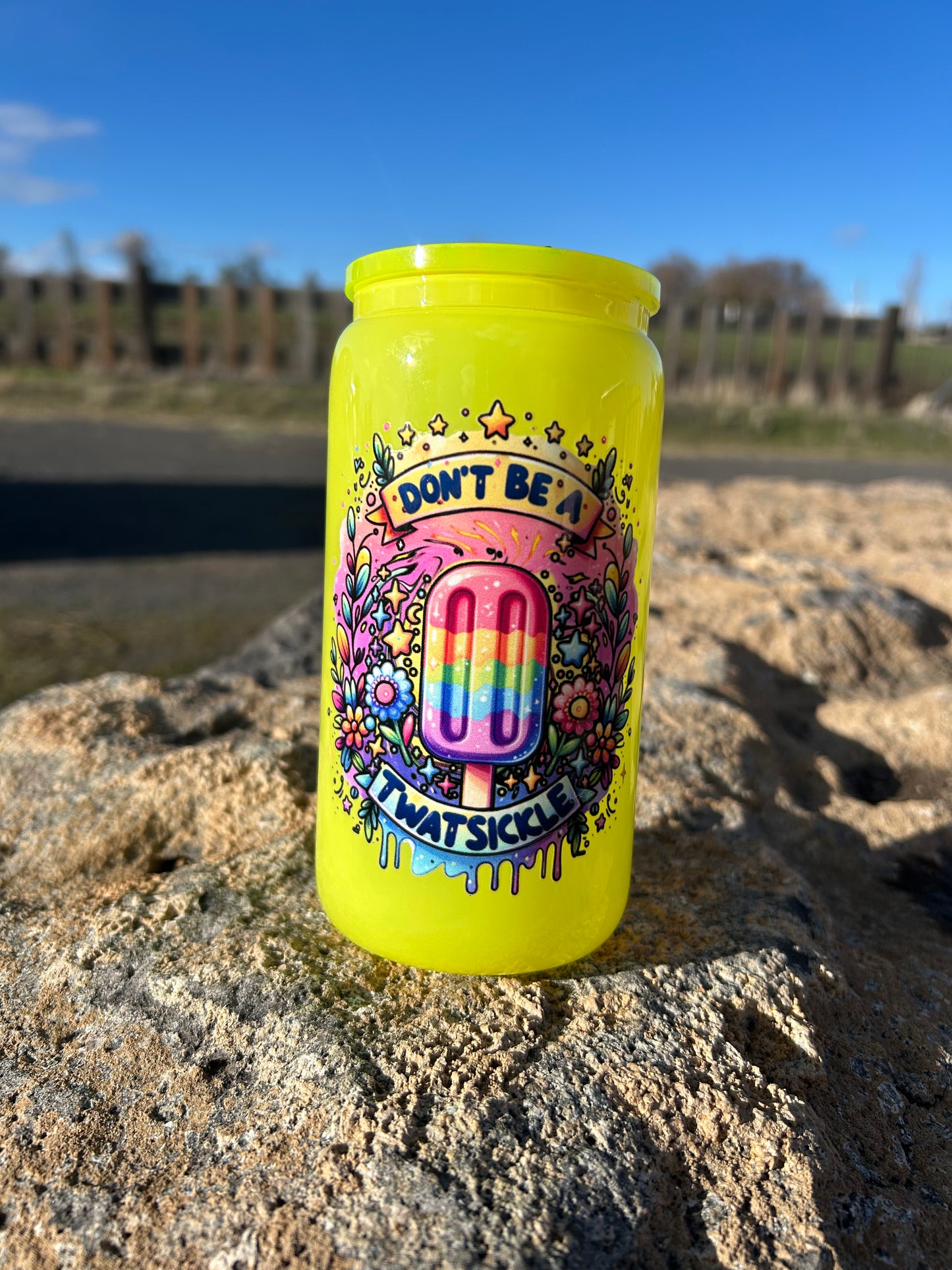 Naughty T-Sickle Glass Can Tumbler