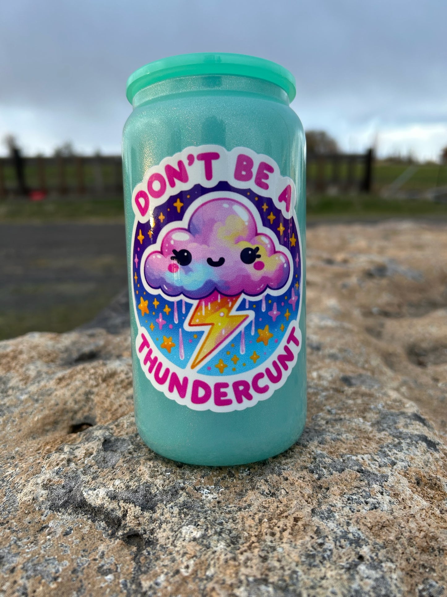 16oz Thundercunt Glass Can
