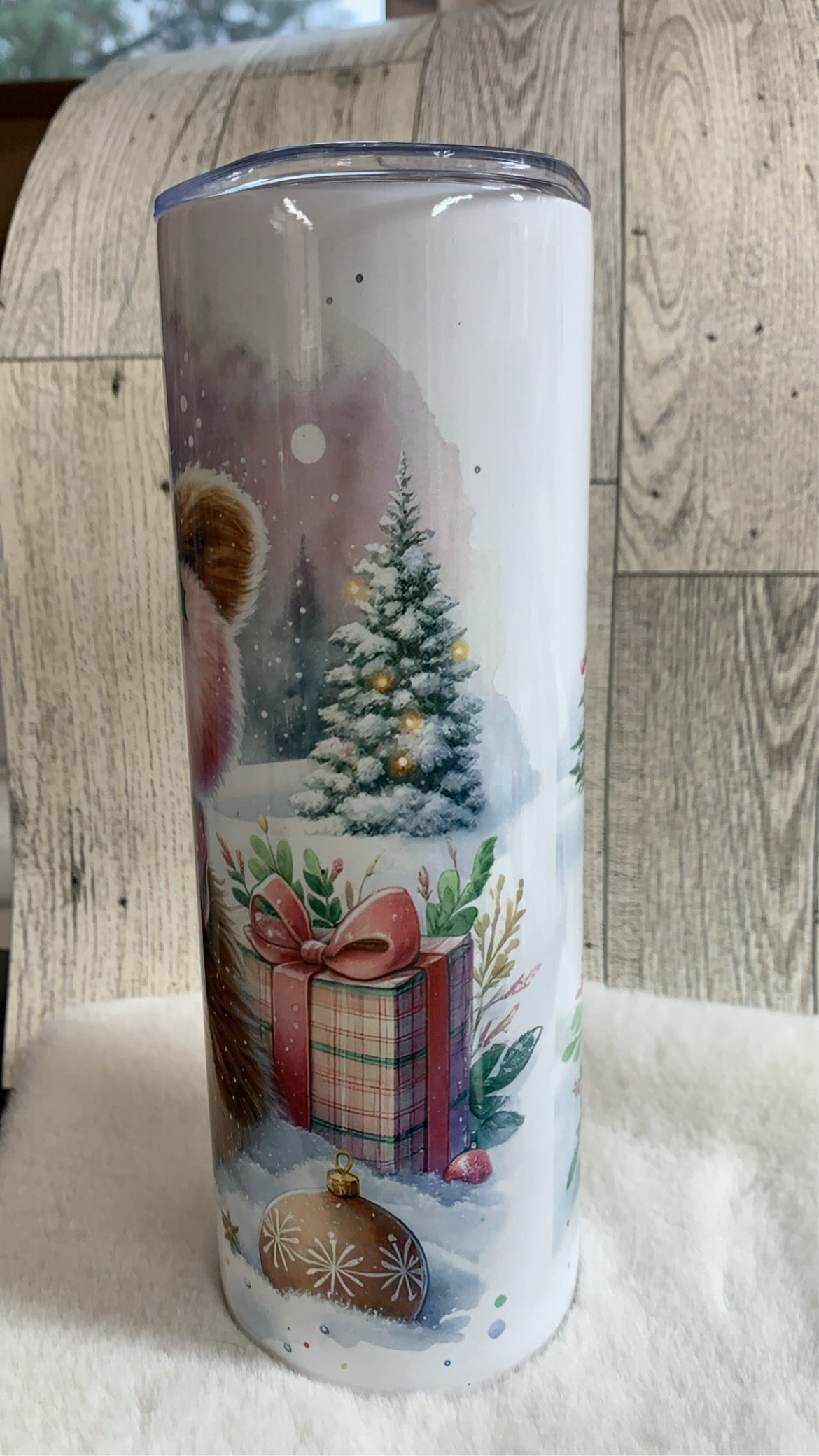 Pink Christmas Highland Cow 20oz Tumbler