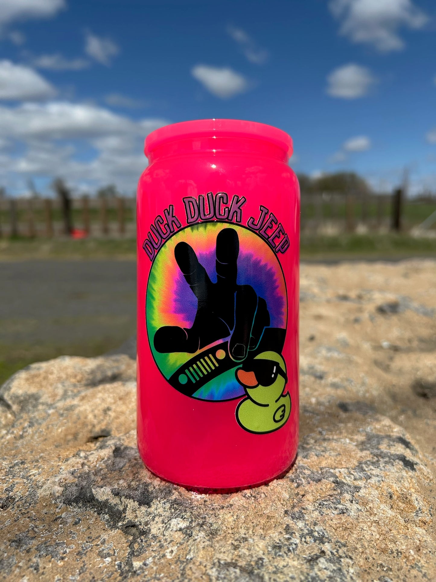 16oz Duck Duck Glass Can
