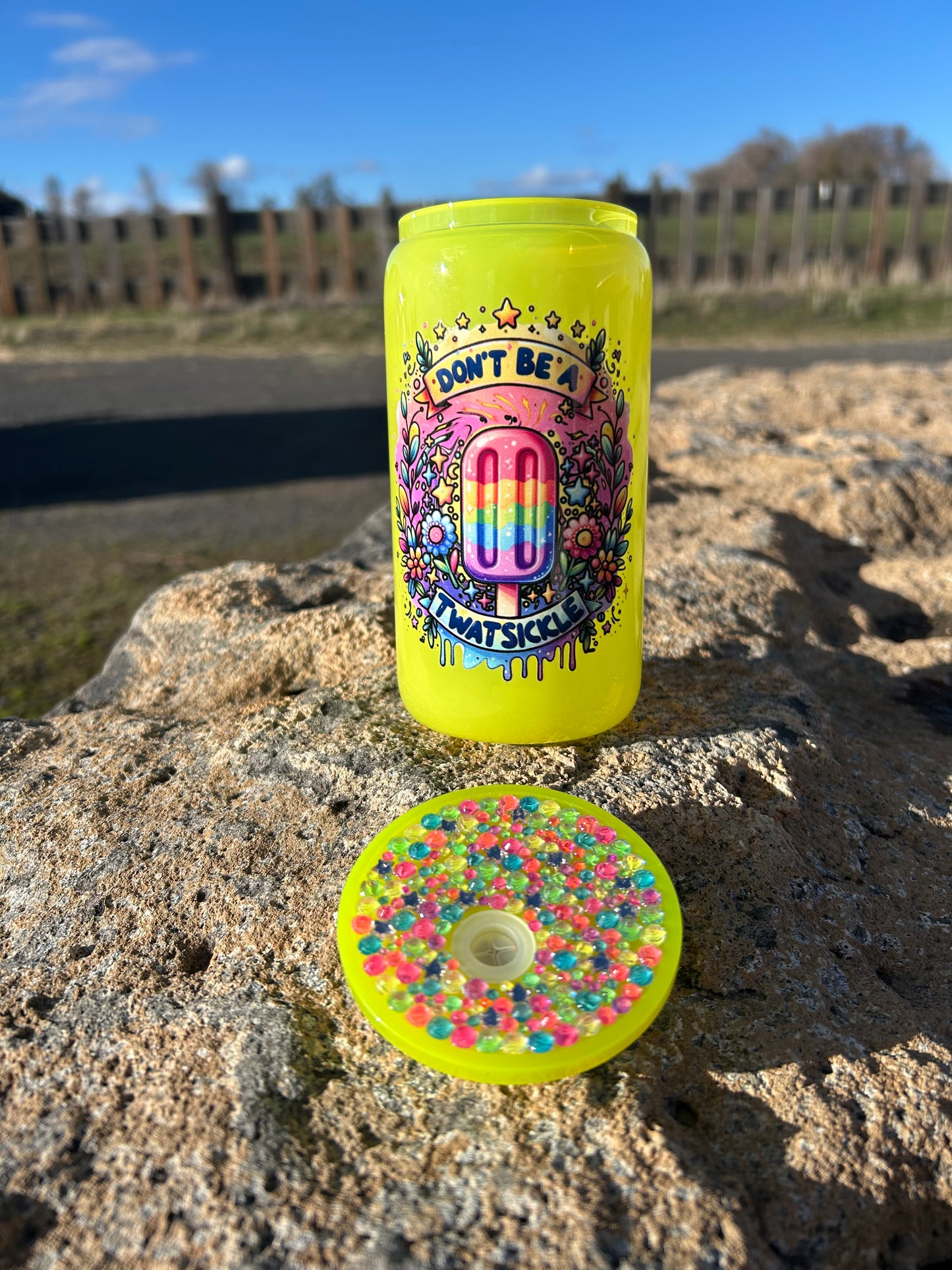 Naughty T-Sickle Glass Can Tumbler