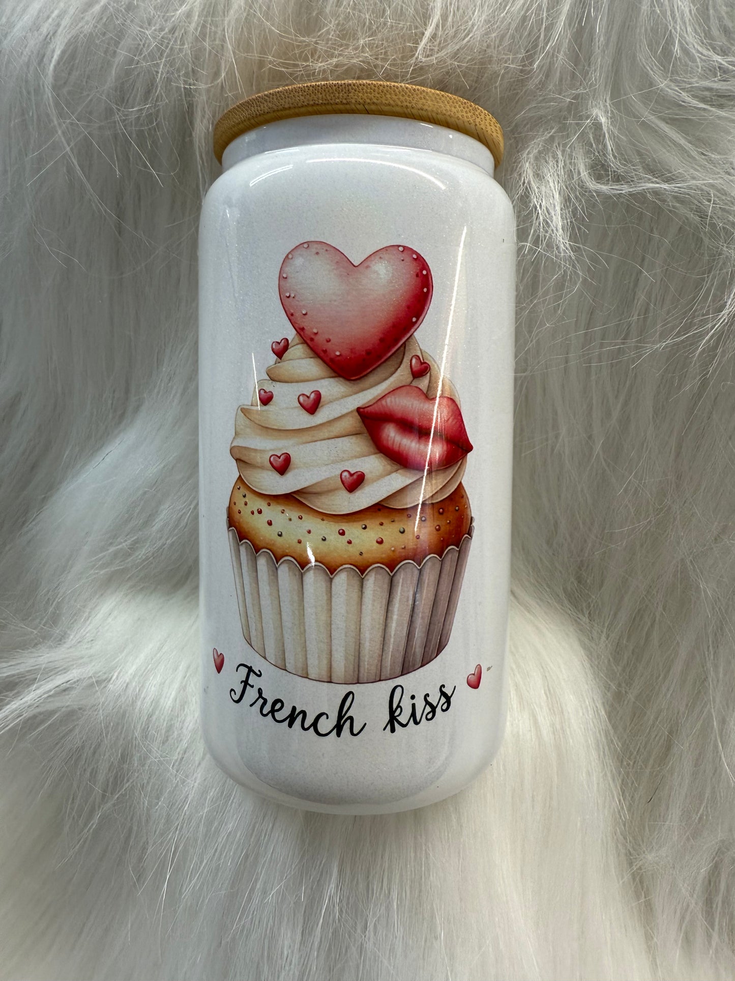Valentine's Day Cupcake Heart Cup Glass Can