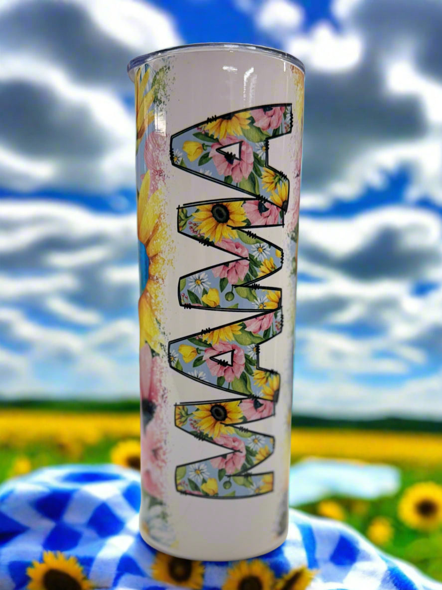 20oz. Sunflowers and Mama Stainless Steel Tumbler