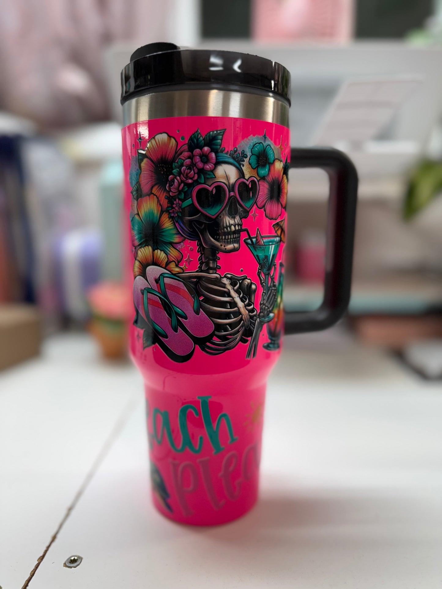 40oz Beach Please Stainless Steel Tumbler