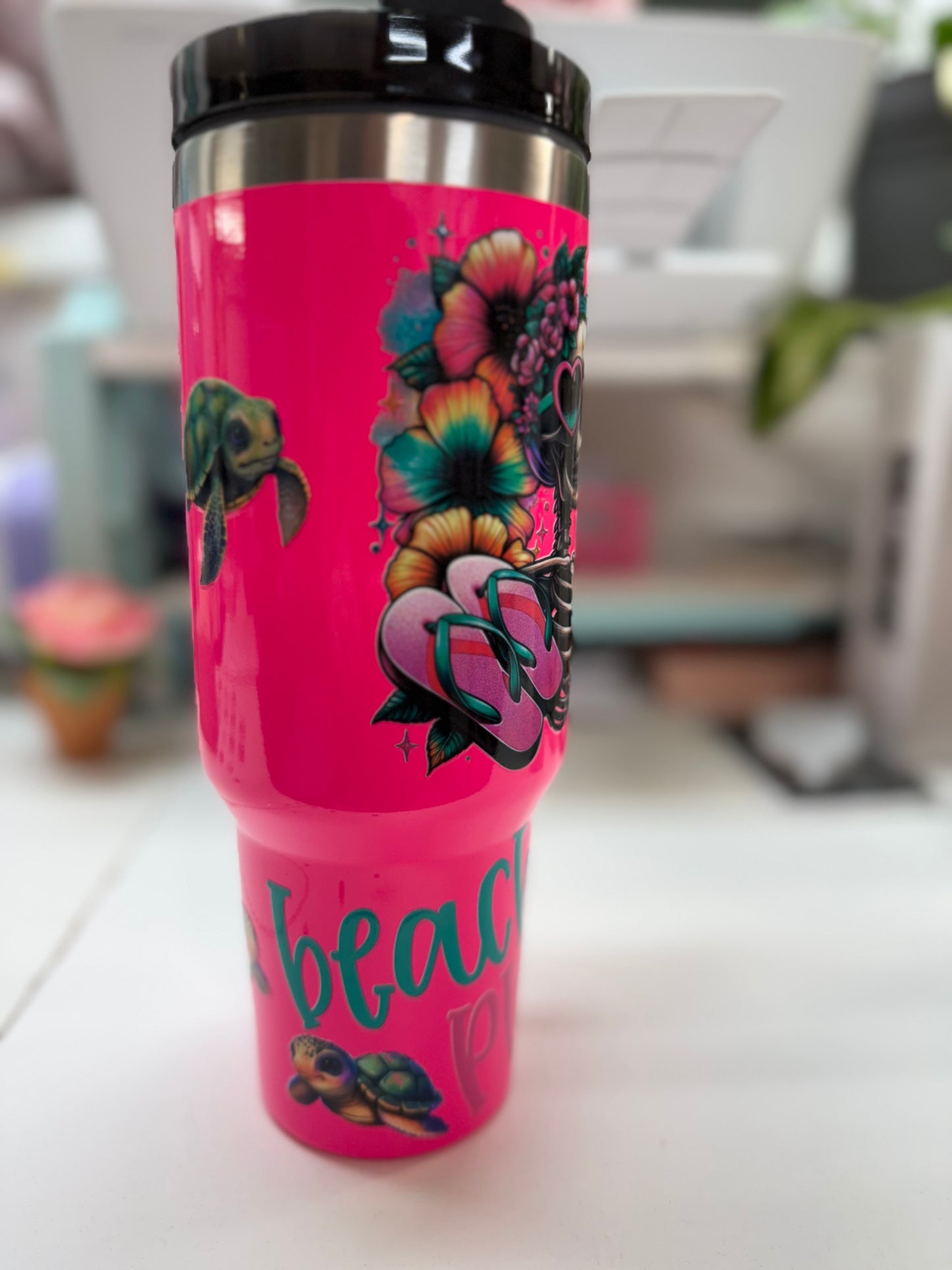 40oz Beach Please Stainless Steel Tumbler