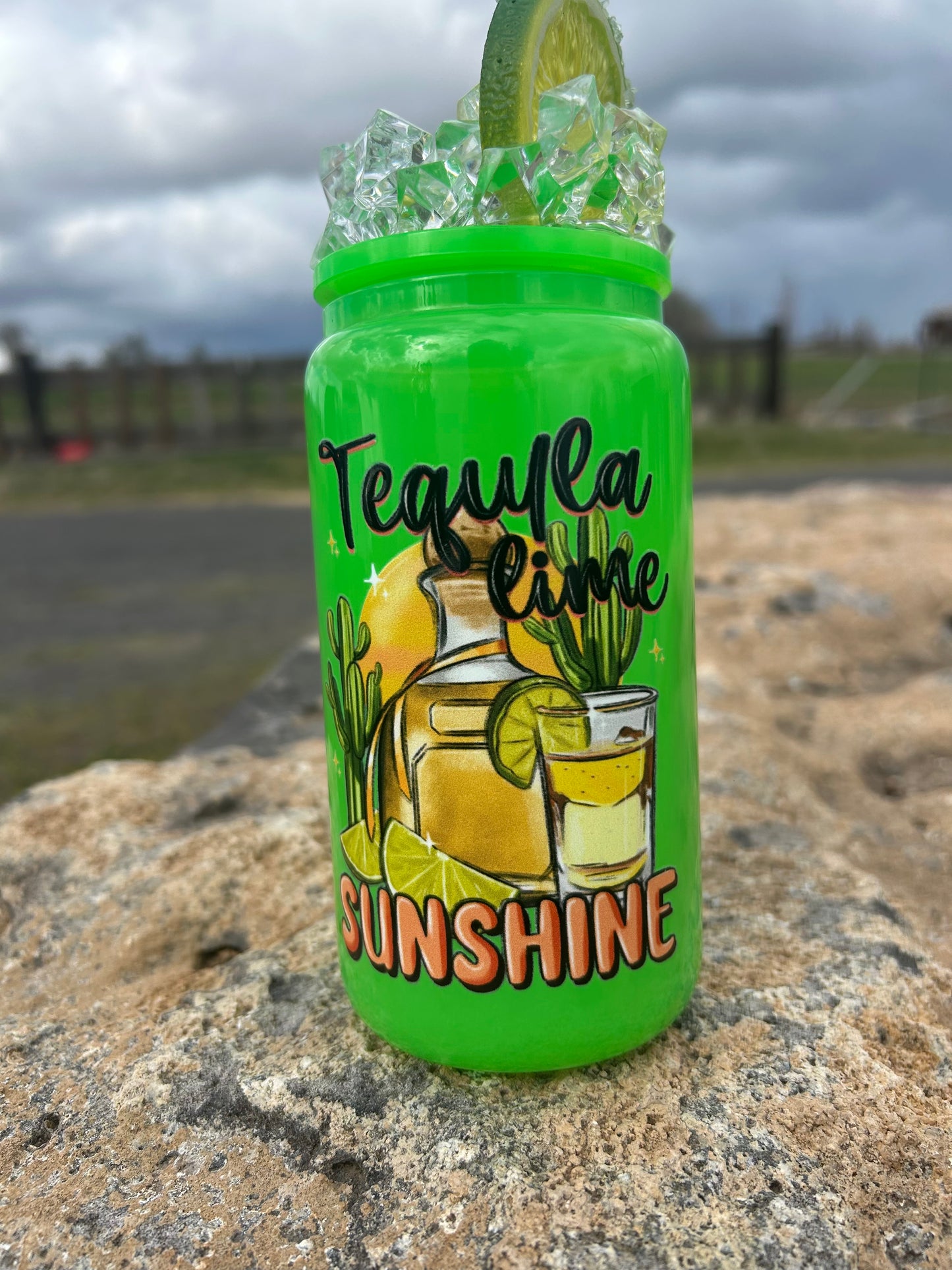 16OZ Tequila N Sunshine Glass Tumbler