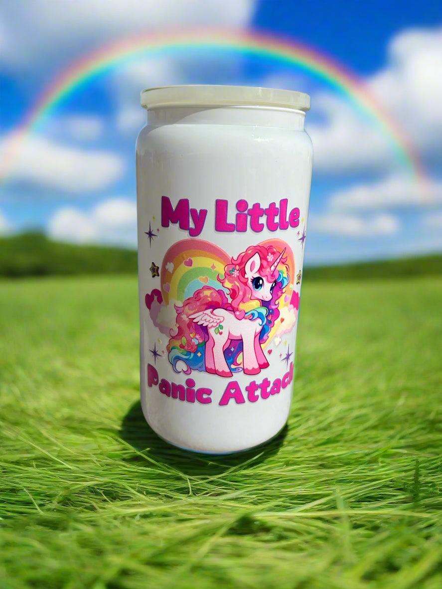 16oz My Little Pony Has Anxiety Glass Can