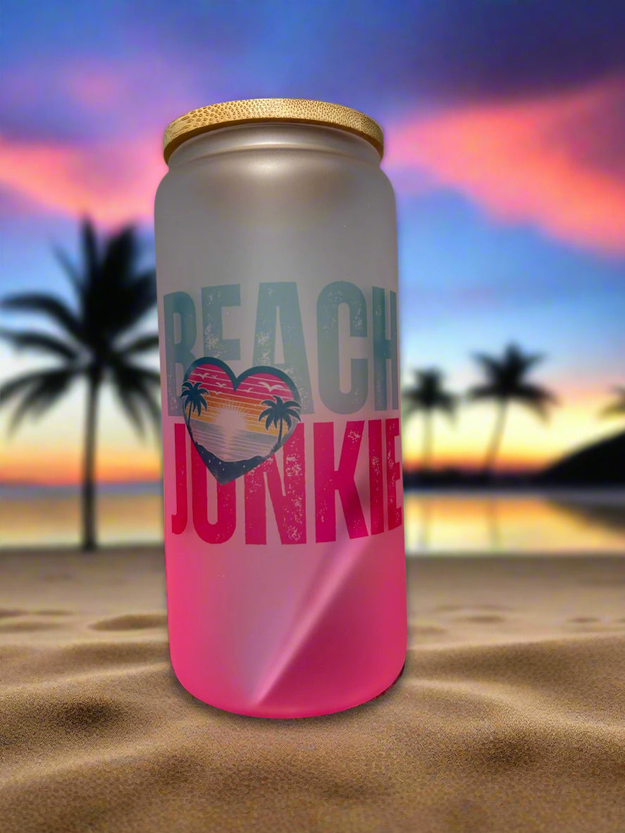 20oz Beach Junkie Glass Can