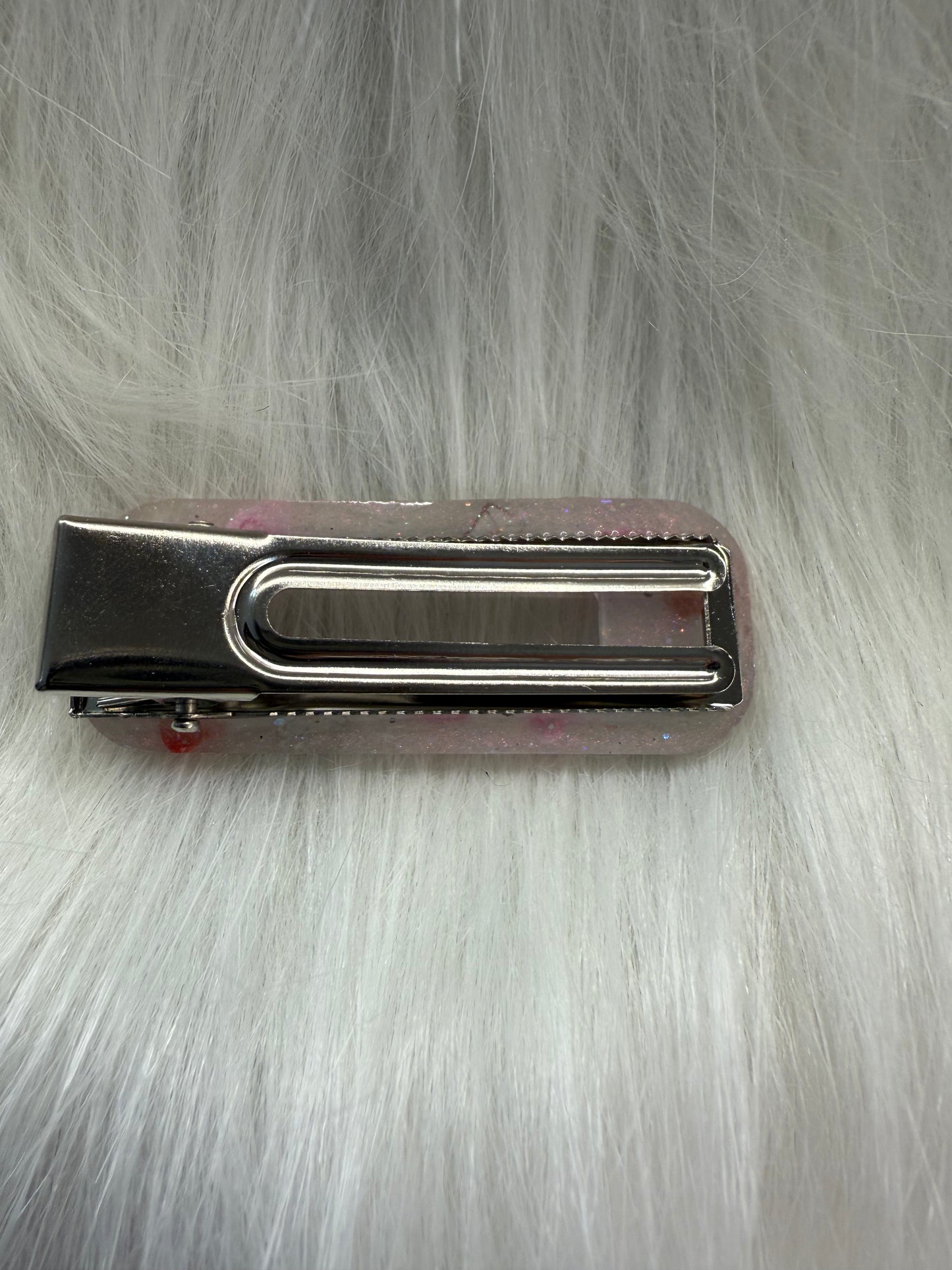 Sparkle White and Pink Hair Clip
