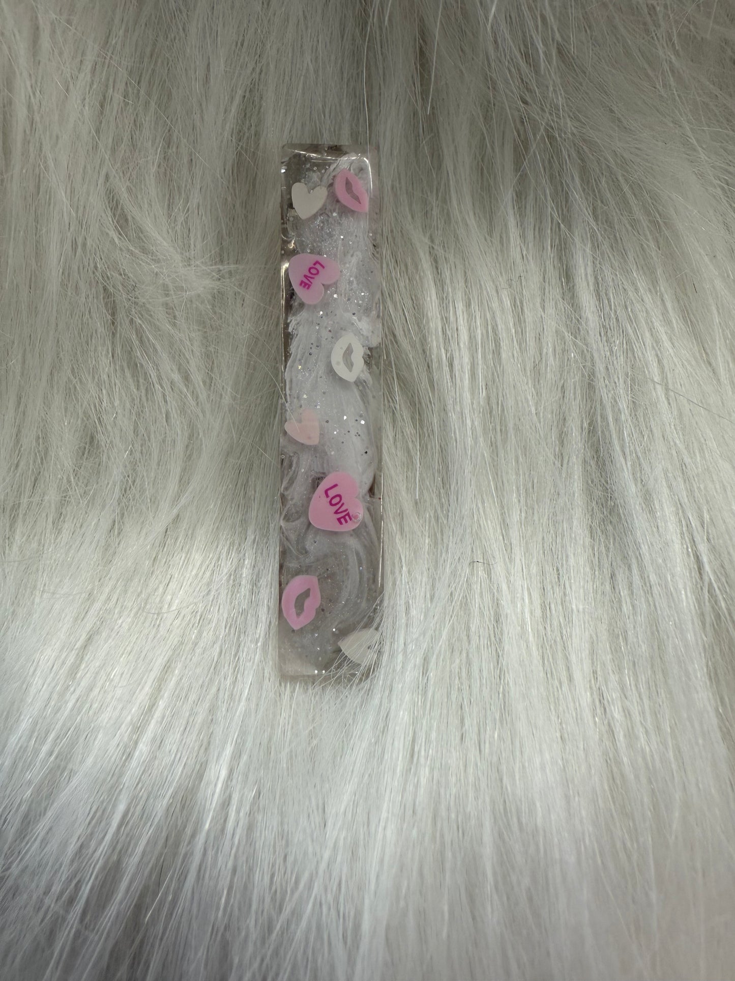 Sparkle White and Pink Hair Clip