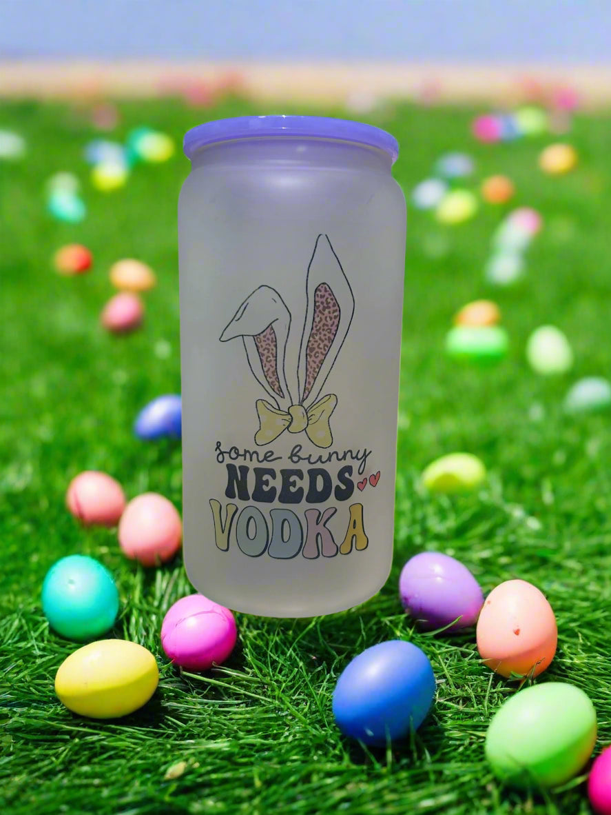 16OZ Somebunny Needs Vodka Glass Tumbler