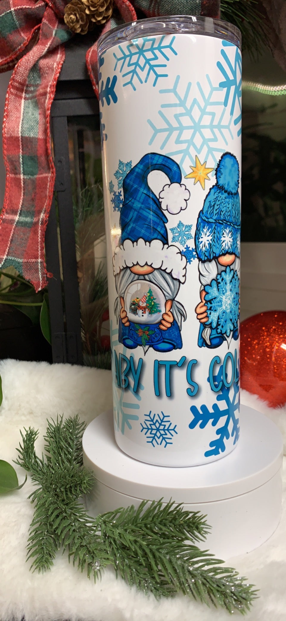Baby It's Cold Outside Gnomes- Christmas 20oz Skinny Sublimated Tumbler