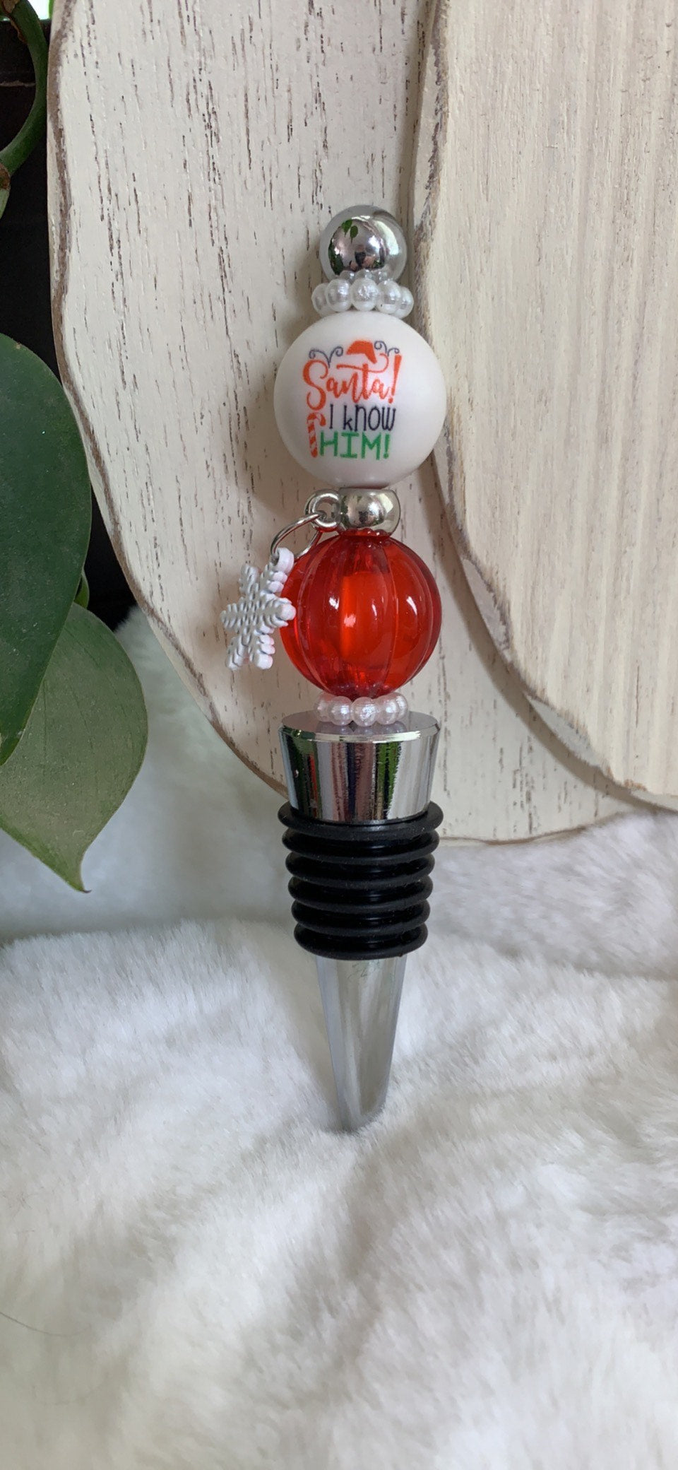 Santa, I know Him! Wine Bottle Stopper
