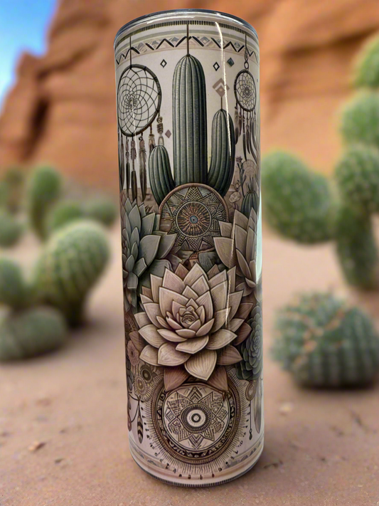 20oz Western Cactus Stainless Steel Tumbler