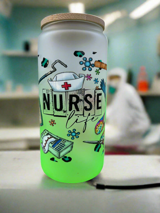 20oz Nurse Life Glass Tumbler