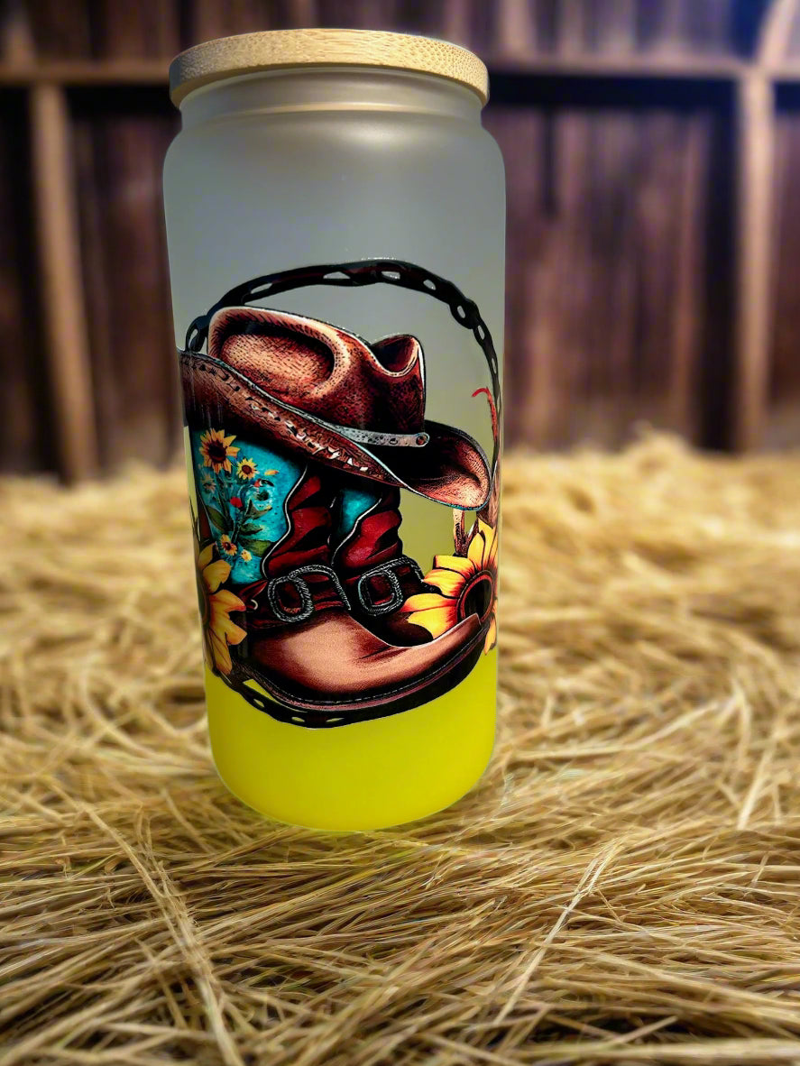 20oz This Princess Wears Boots Glass Can