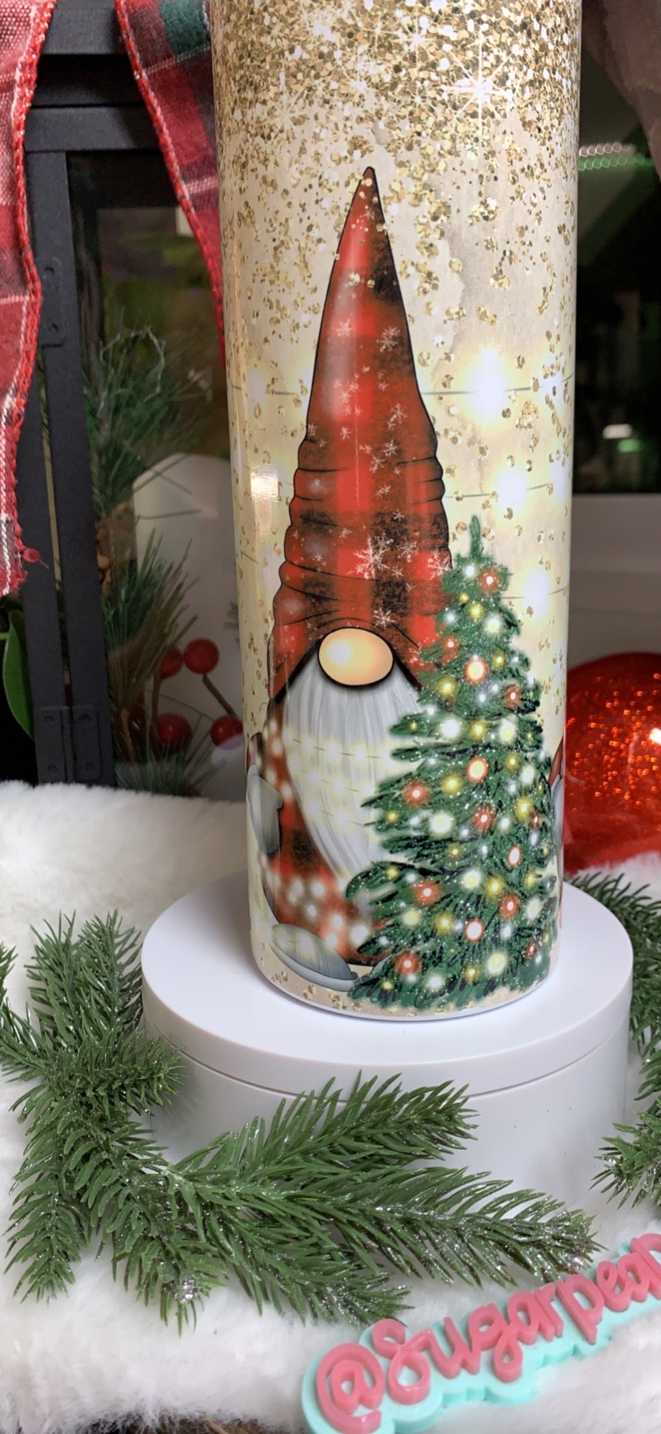 Sparkle Gnomes Christmas 20oz Skinny Sublimated Tumbler