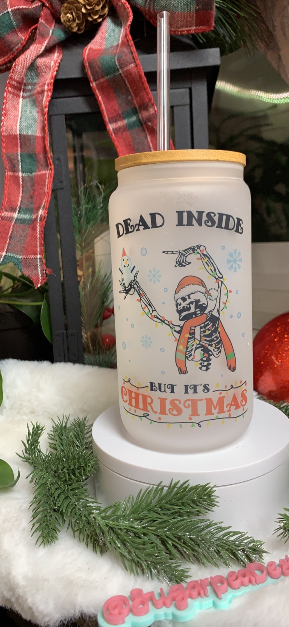 Dead Inside- 20oz Skinny Sublimated Christmas Tumbler