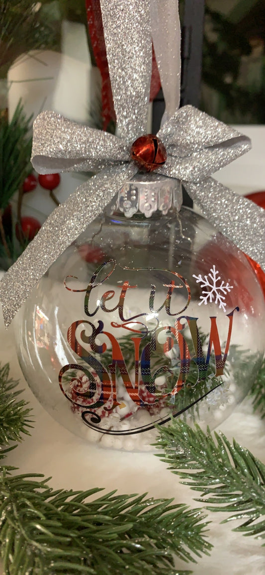 Jumbo Personalized Christmas Ornament- "Let it Snow"