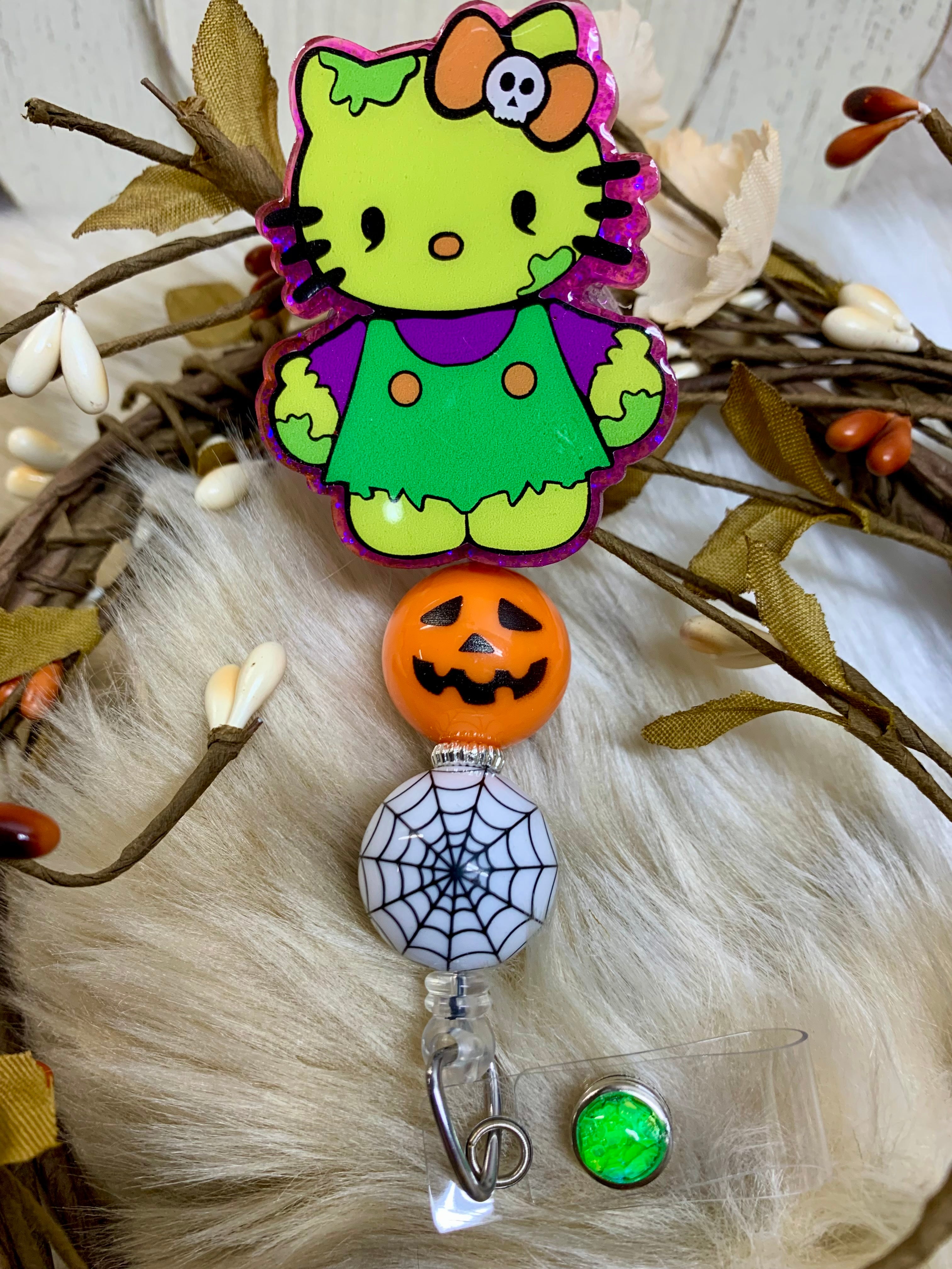 Zombie Hello Kitty- Badge Reel – Sugarpea Design Co. by Stacy