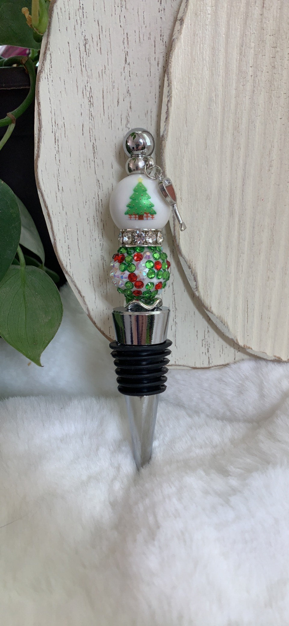 Rock Around The Christmas Tree- Wine Bottle Stopper