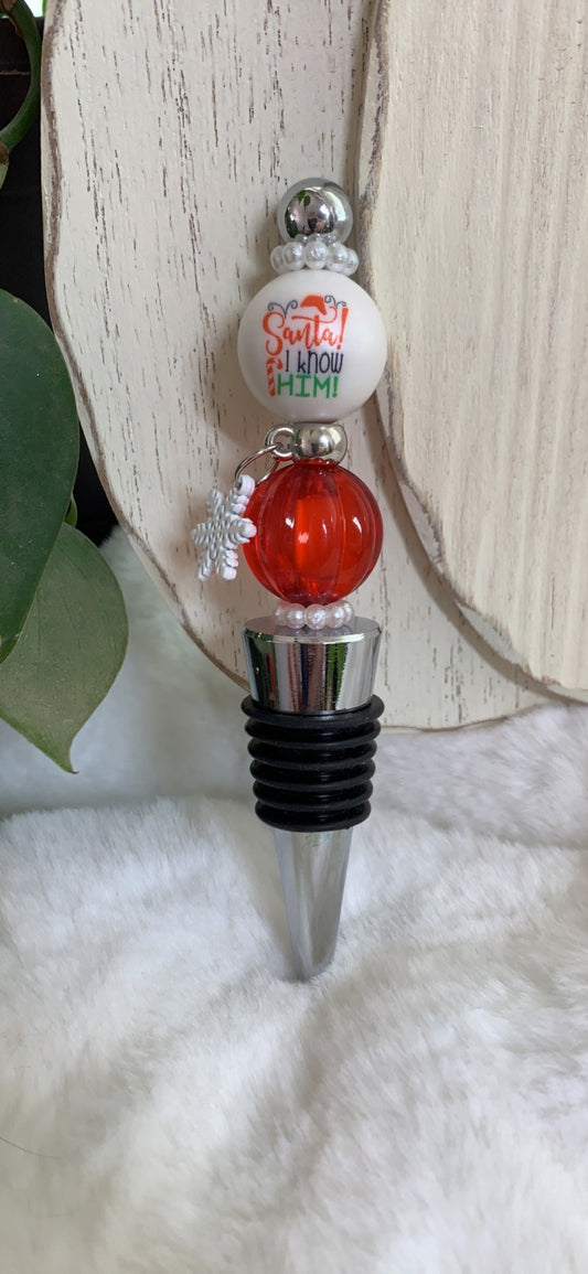 Santa, I know Him! Wine Bottle Stopper