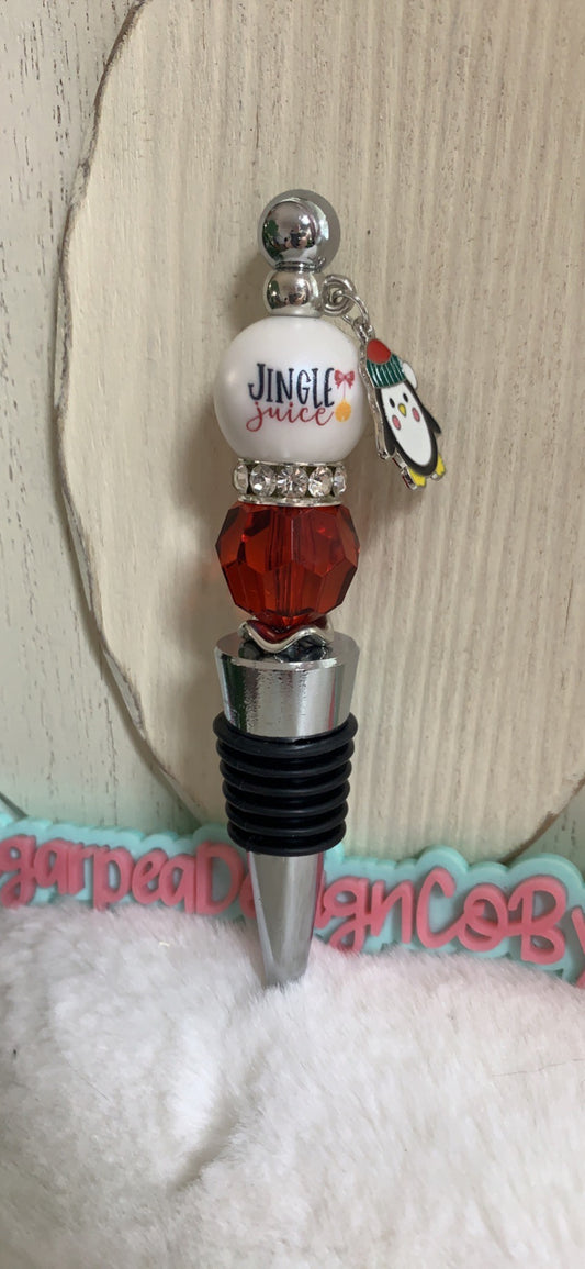 Jingle Juice Christmas Wine  Bottle Stopper